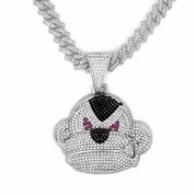 Open Box Invicta Elements Jungle Kong Iced Out Pendant & Chain, Silver (AIC-80869)