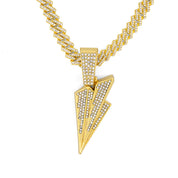 Invicta Elements Mile High Iced Out Pendant & Chain, Gold (80892)