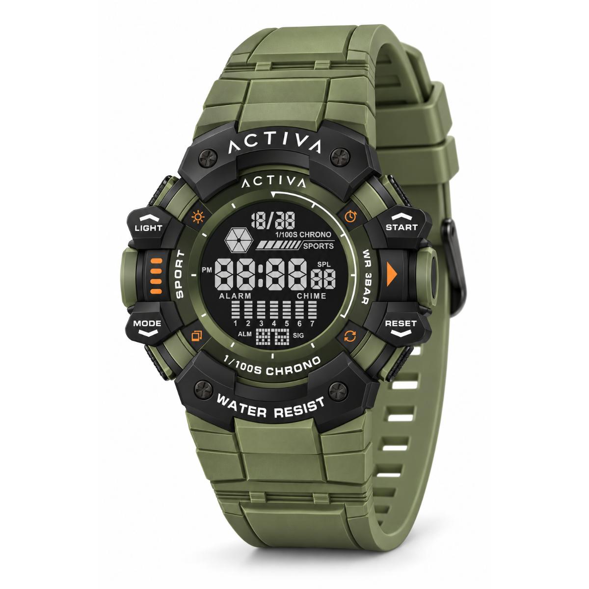 Activa X Invicta Digital Essentials Digital Unisex Watch - 50mm, Green (ACW8050-005)