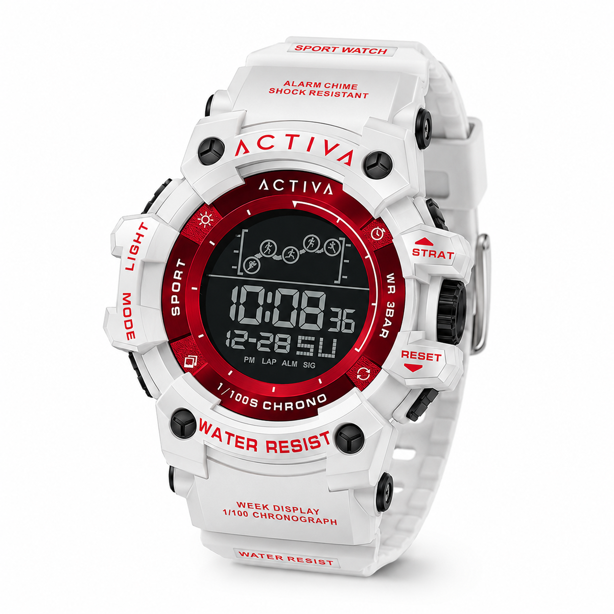Activa Red,White,Blue, Iridescent Digital Alarm Chrono Women\'s Watch Activa Men main image 3