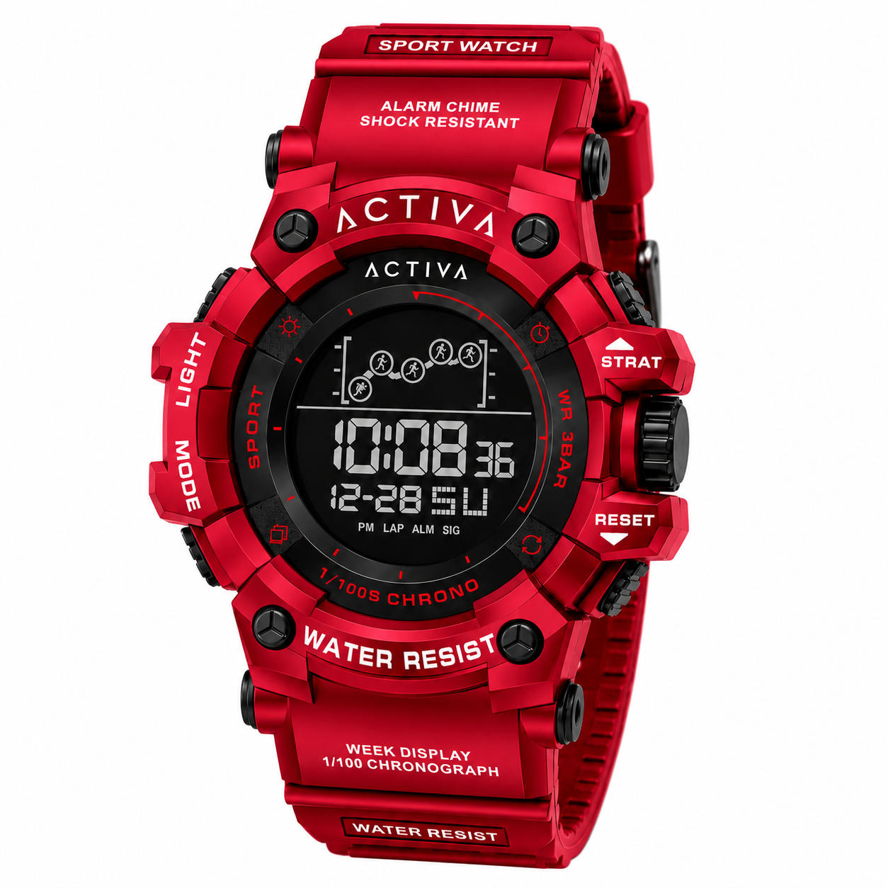 Activa X Invicta DIGITAL ESSENTIALS - Digital Men's, Women's Watch - 50mm, Red (ACW8082-032)