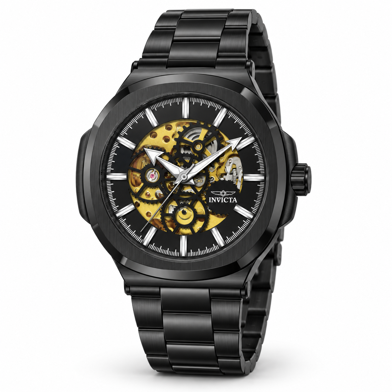 Invicta Objet D Art Cadrivex Automatic Men's Watch w/ Skeleton Dial - 44mm, Black (70007)