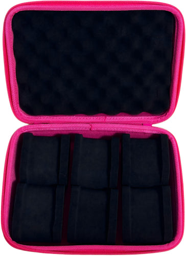 Travel Case Zipper puller Pink case with White Invicta logo - 6 slots (IPM649)