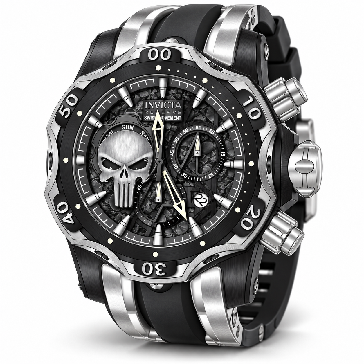 Invicta AS IS - Reserve featuring Ultra rare dials Men's Watch - 52.5mm, White, Black, Steel (50721)