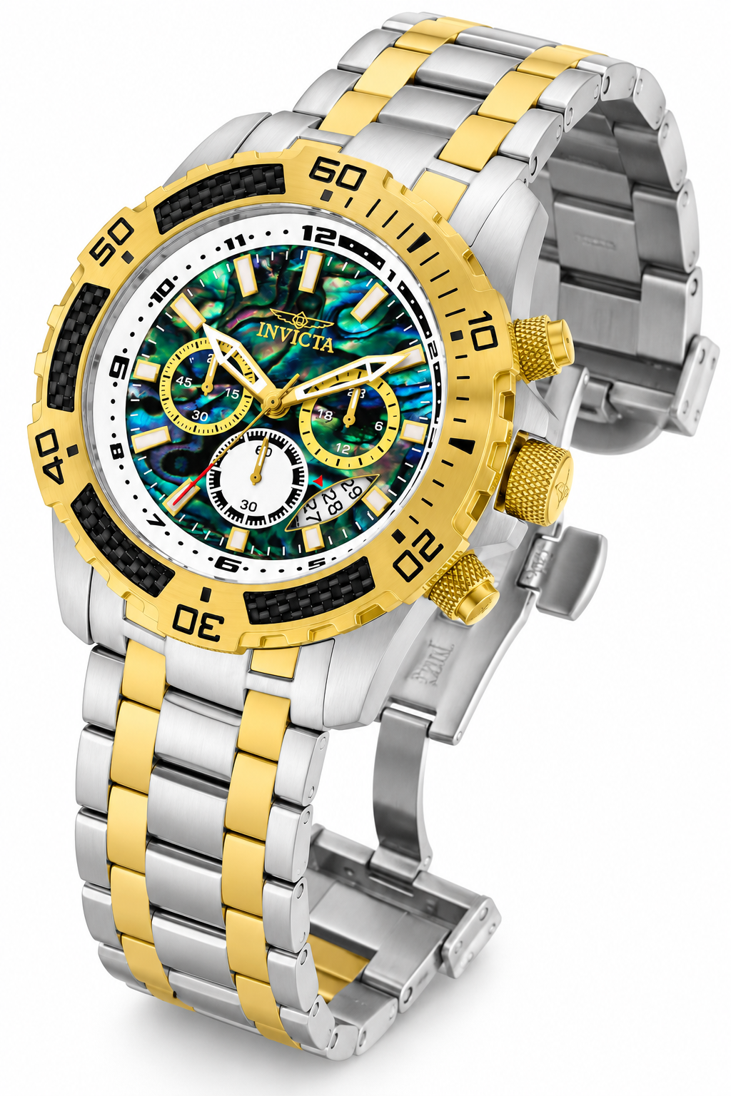Invicta Pro Diver SCUBA Men's Watch w/ Abalone Dial - 51mm. Steel. Gold (25093)