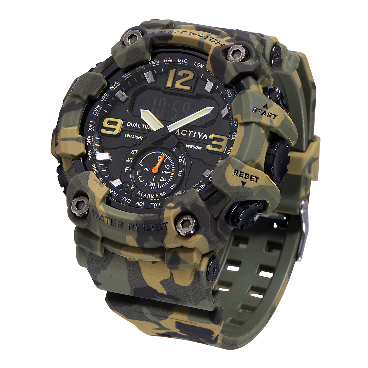 Activa X Invicta BlackOps Digital Men's Watch - 56mm. Camouflage, Green (ACW1637-004)