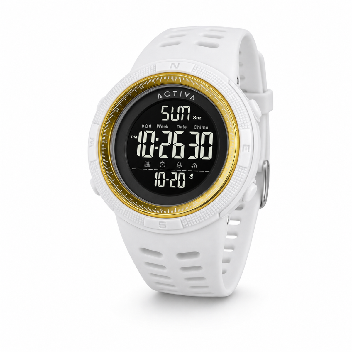 Activa Sync X Invicta Digital Unisex Watch 50mm Iridescent Bezel Frost White NEW Invicta ACW496-002 Unisex Activa White Strap Analog-Digital  main image 2