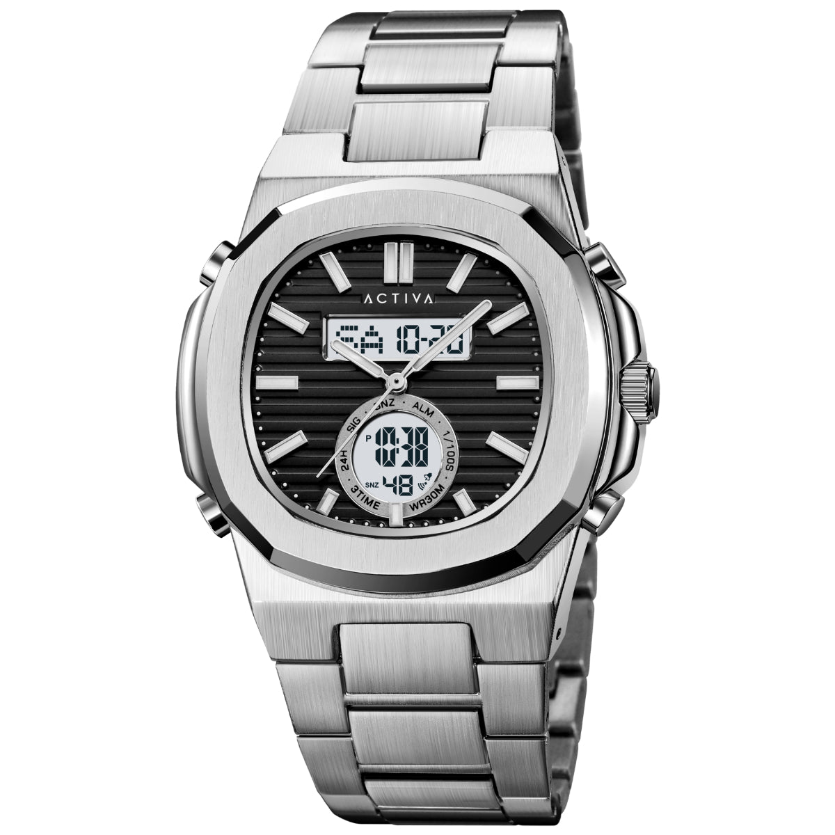 Activa X Invicta Orion Digital Men's Watch - 42.2mm, Silver (ACW2279-005)