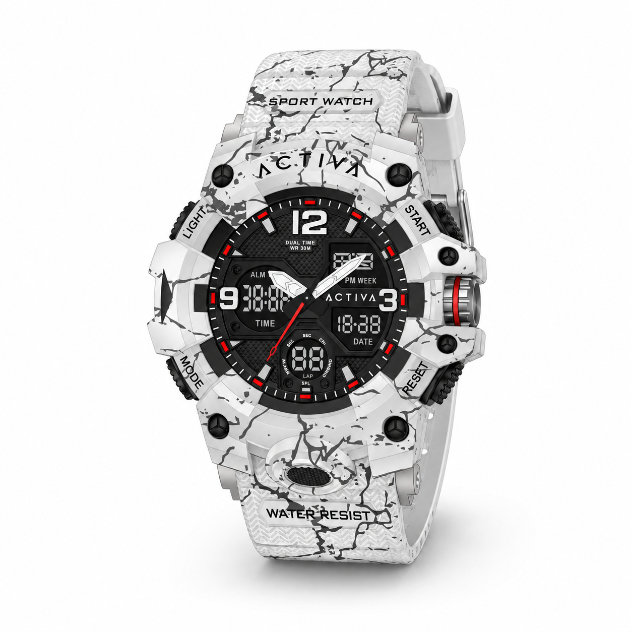 Activa Decus X Invicta Digital Men's Watch - 49mm. Camouflage. White (ACW8008-003)