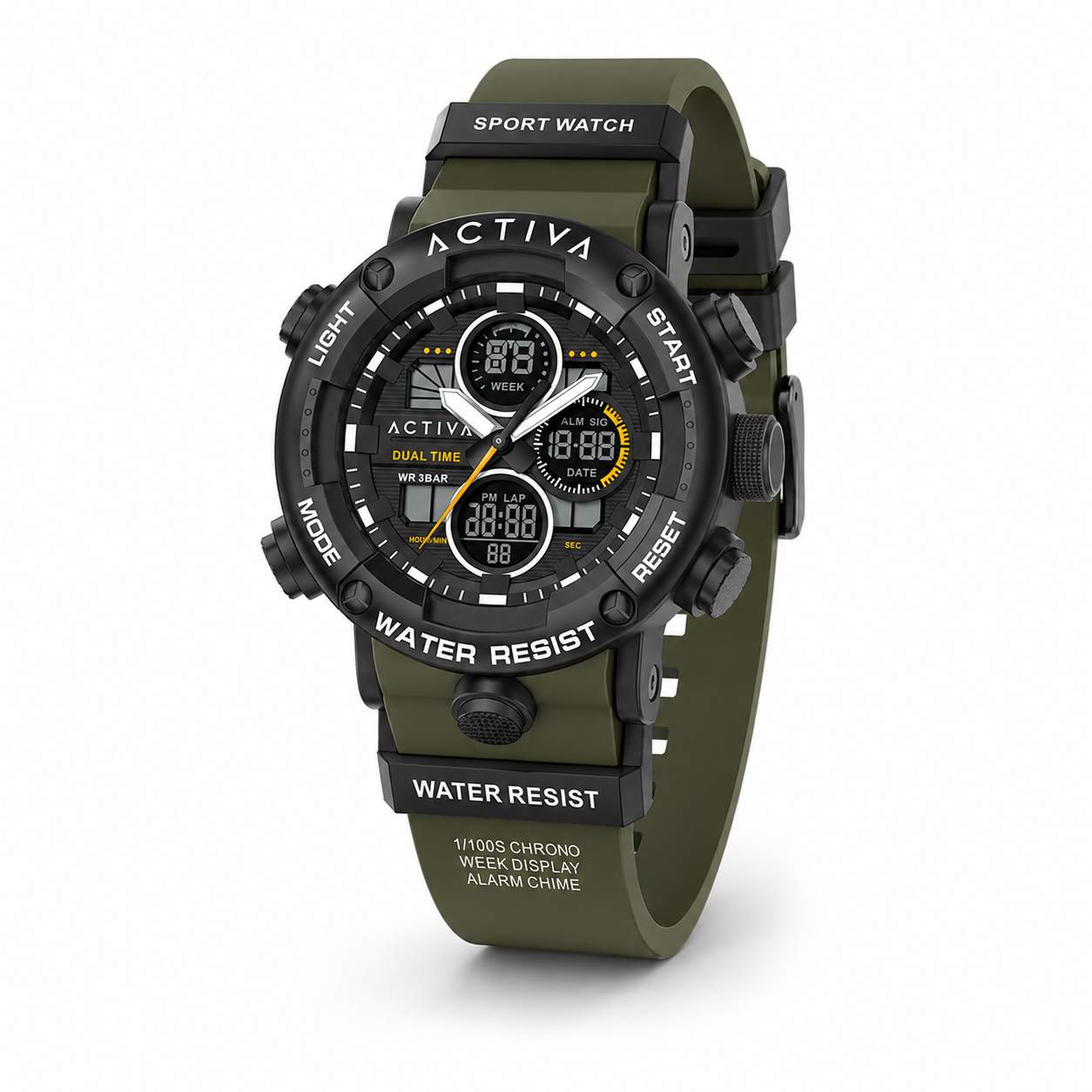 Activa X Invicta Digital Men's Watch - 52mm, Army Green (ACW8038-004)