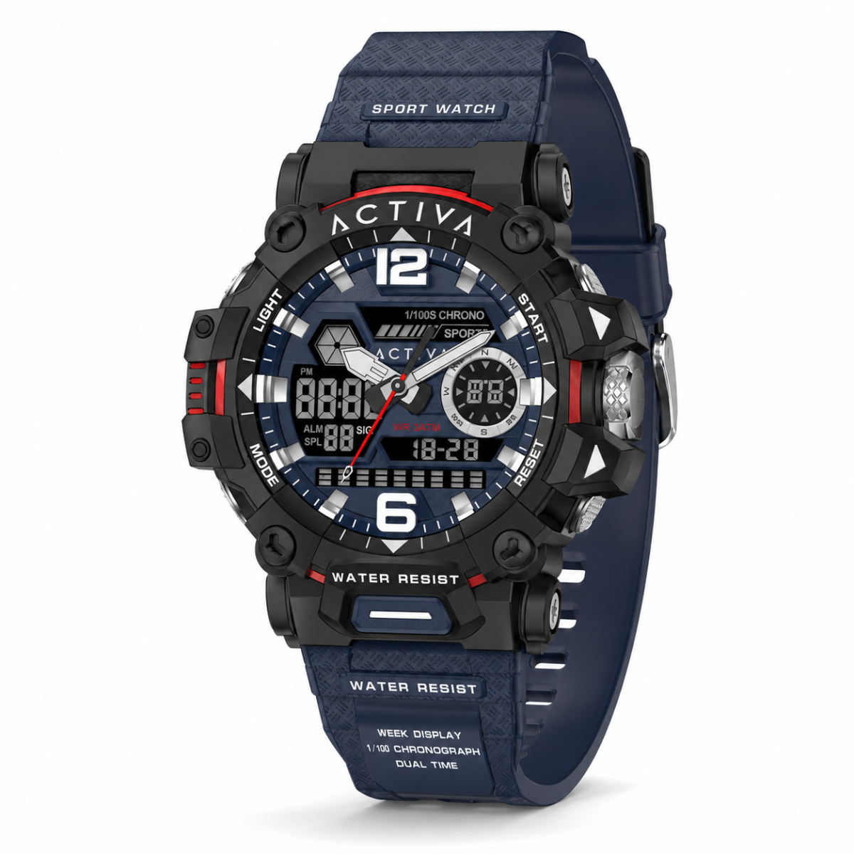 Open Box Activa X Invicta Digital Essentials Men's Watch - 49mm, Blue (AIC-ACW8072-005)