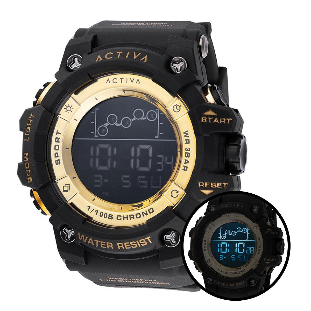 Activa Summit X Invicta Men's Digital Watch - 50mm. Black (ACW8082-005)