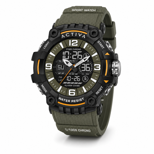 Activa X Invicta Mens Black & Green Digital 55mm Watch 50m Wtr/Res ACW8092-002 Activa X Invicta Racing Watch | Black Red | 55mm | ACW8092  main image 2