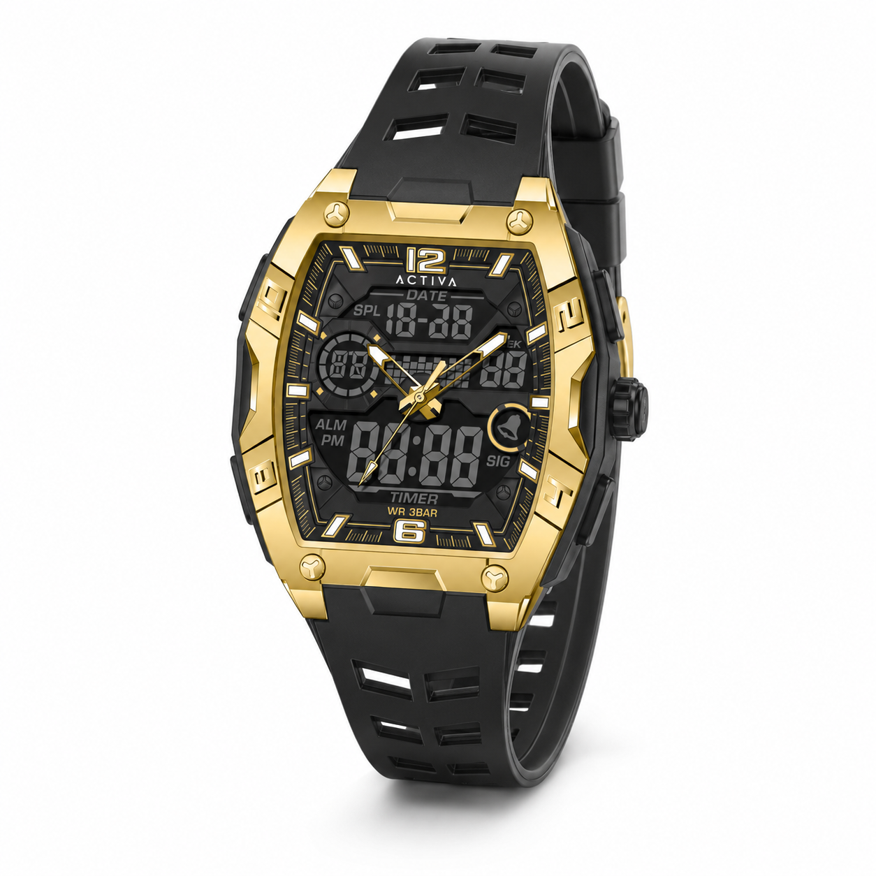 Open Box Activa X Invicta Digital Essentials Men's Watch - 50mm, Black (AIC-ACW8131-005)