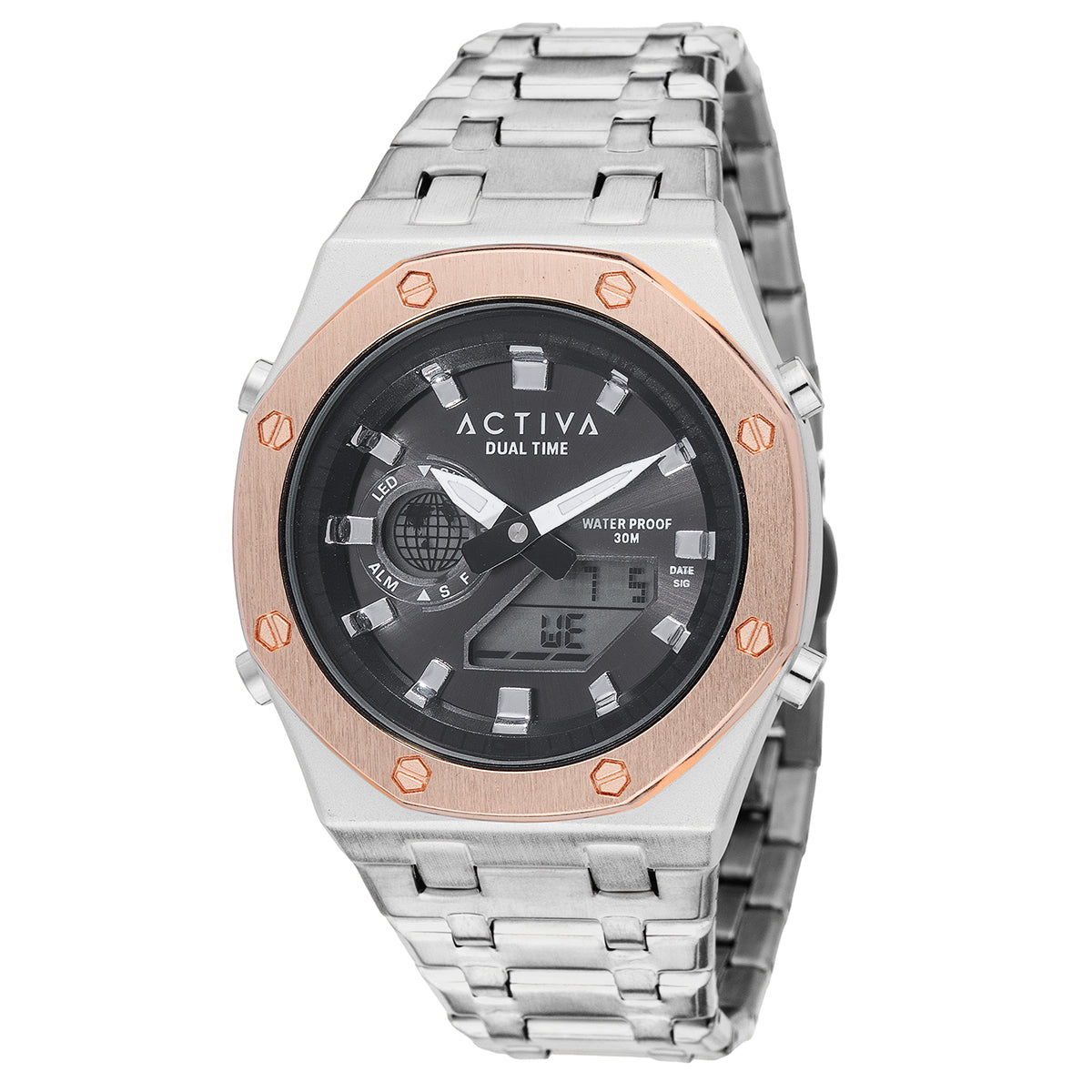 Open Box Activa X Invicta Digital Essentials Men's, Women's Watch - 46mm, Silver (AIC-ACWM303-004)