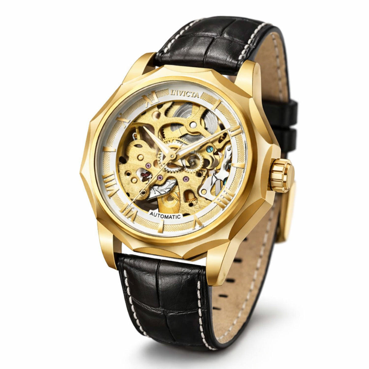 Open Box Invicta Objet D Art Automatic Men's Watch - 42mm, Black (AIC-69124)