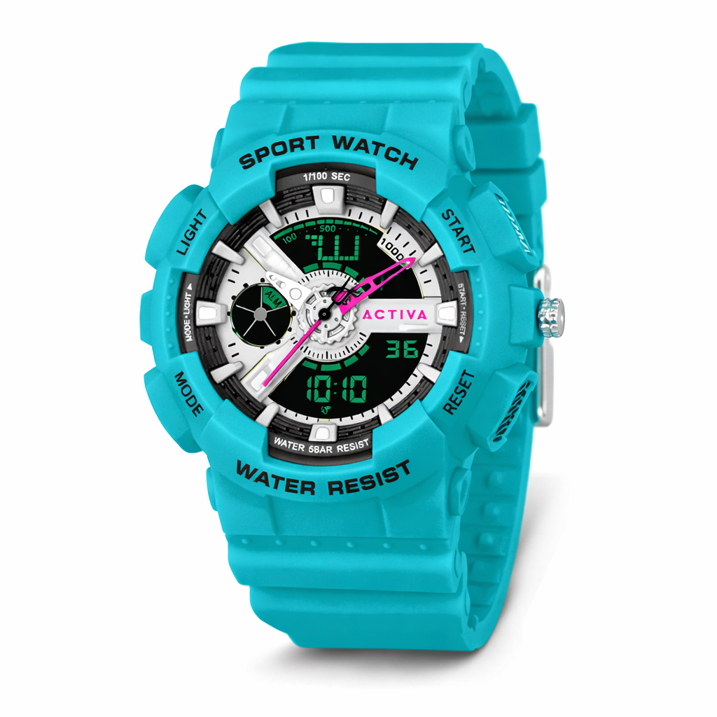 Activa PixelÂ Blue Curacao X Invicta Digital Unisex Watch - 50mm. Blue (ACW499-011)