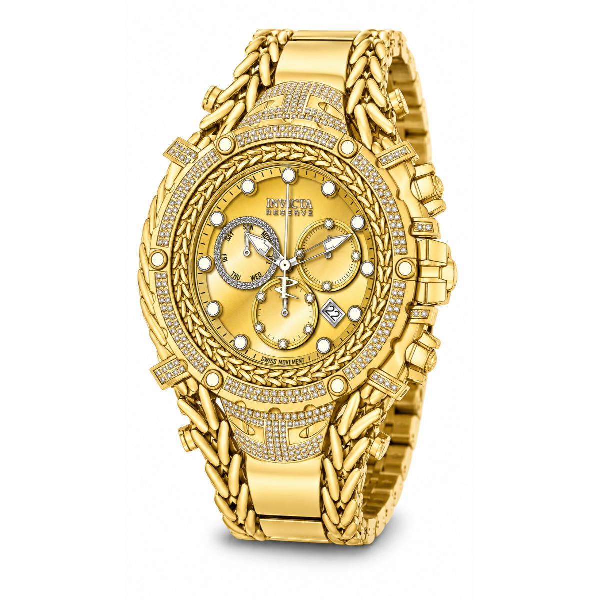 Invicta Gladiator 1.75 Carat Diamond Swiss Ronda Z60 Caliber Men's Watch - 58mm. Gold (50513)
