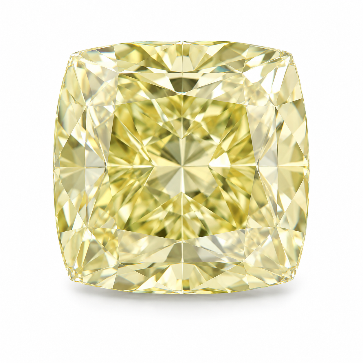 1.4 Carat Cushion Fancy Intense Yellow Lab Grown Diamond VVS2 Clarity IGI Certificate #LG797620140