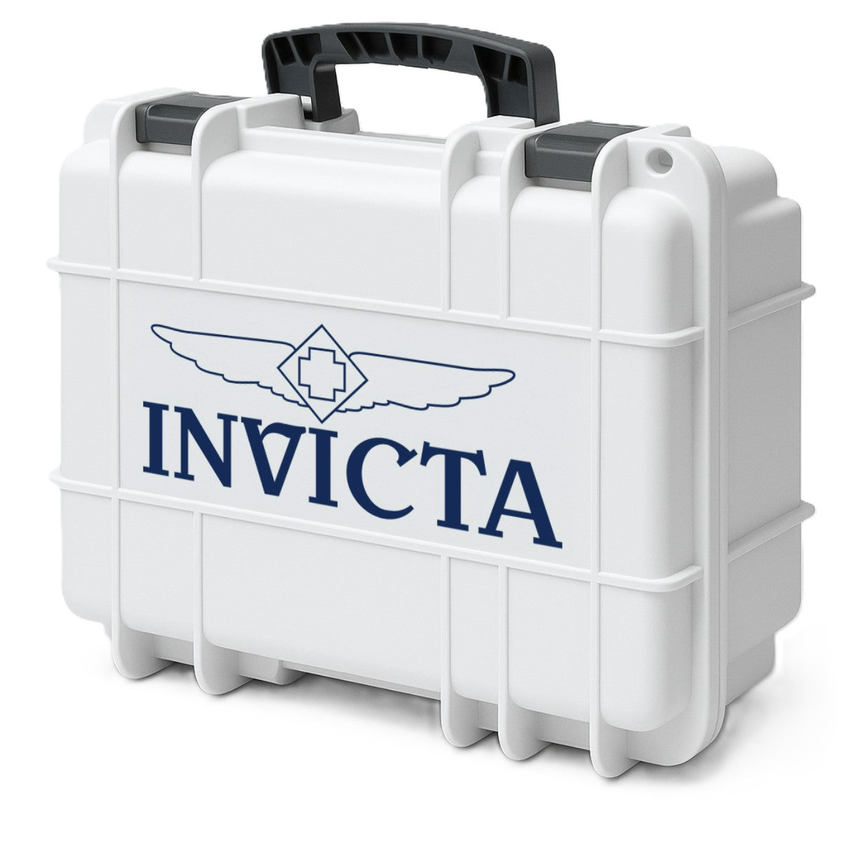Invicta 8-Slot Dive Impact Watch Case. White. Navy (DC8WHT-NVY)