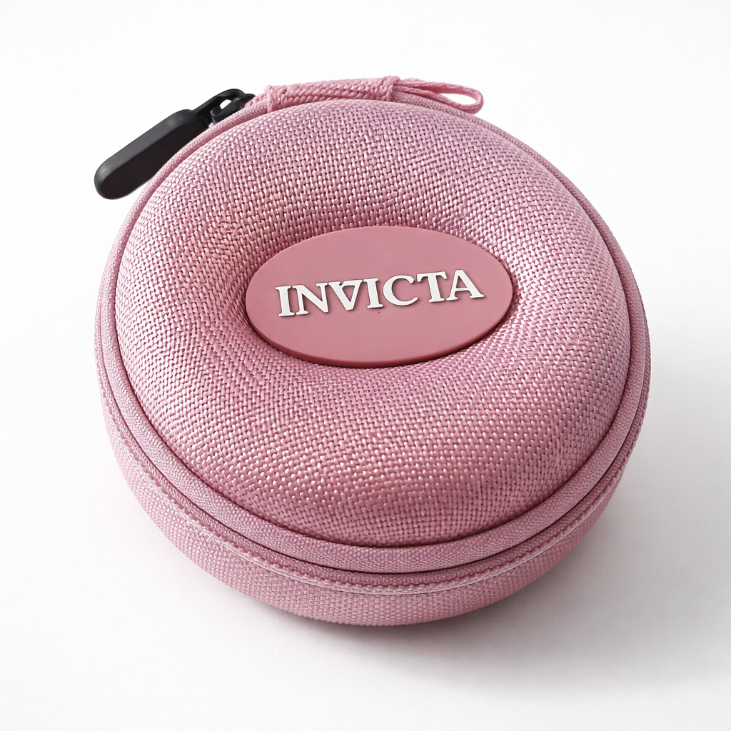 Invicta Single Watch Travel Case w/ Zipper. Pink (IPM247-PNK)
