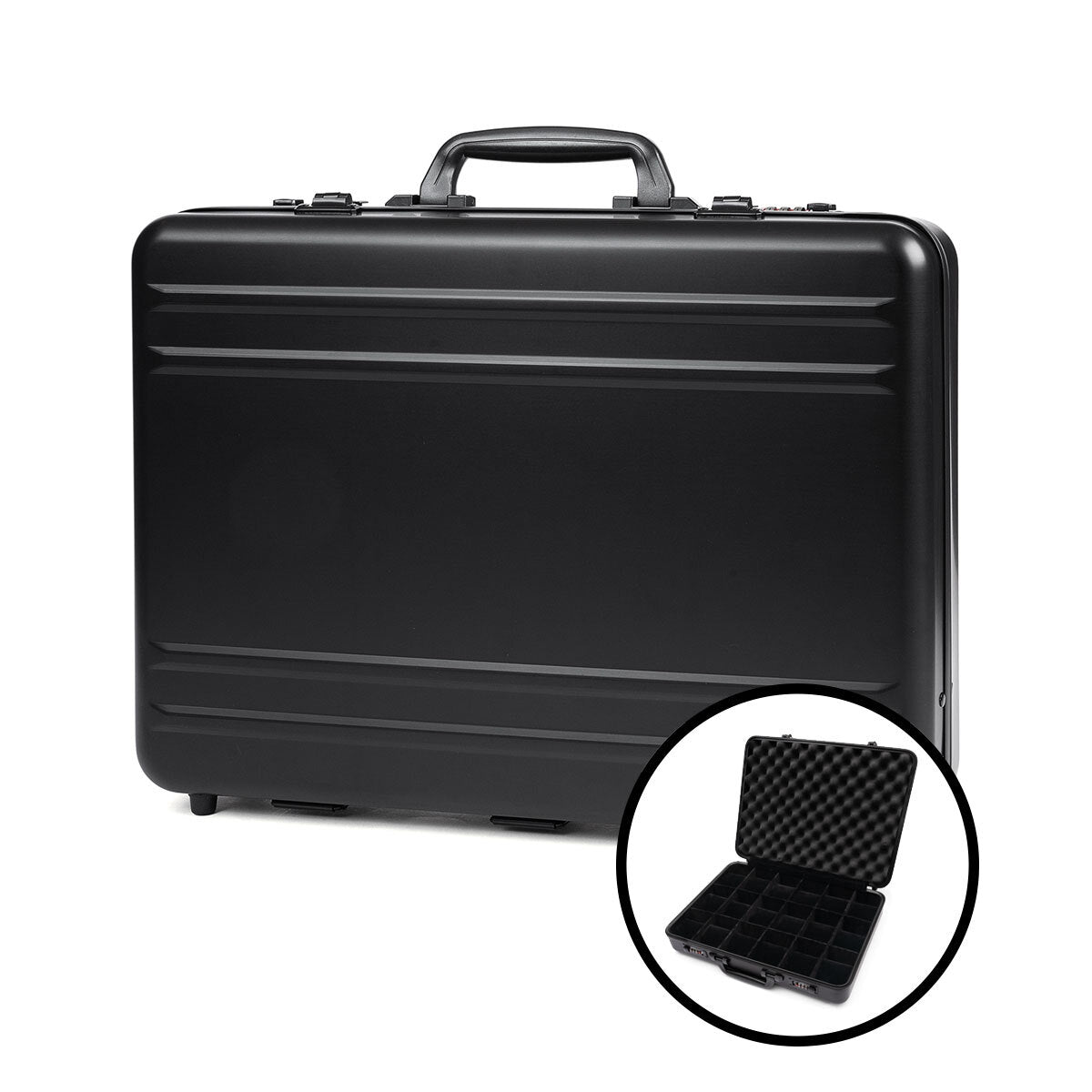 Invicta 18-Slot Aluminum Watch Briefcase, Black (IPM547-BLK)