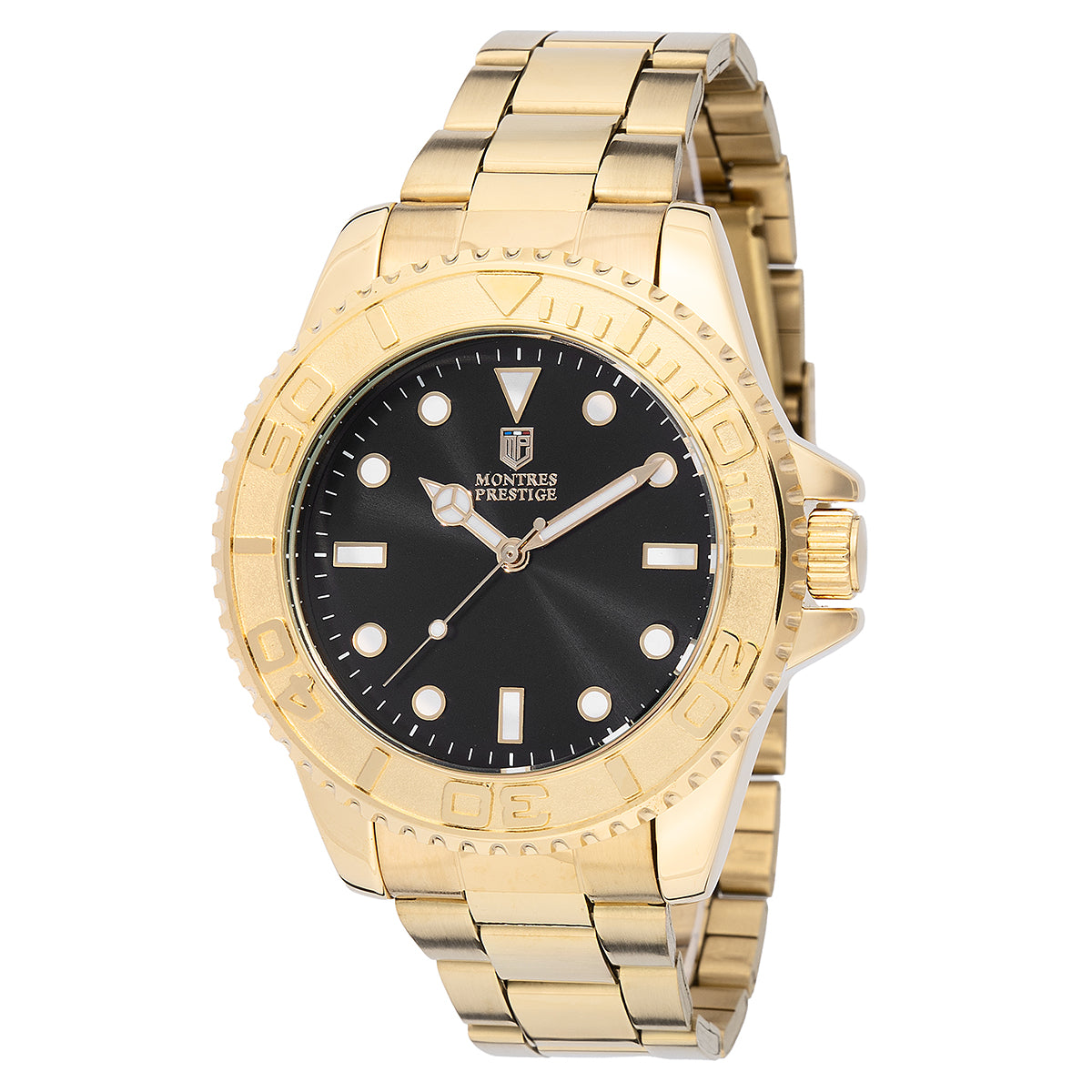 Invitica Watch Mens Gold  with Black Bevel  Classy Looking Watch Model MPW 0343 Invicta Pro Diver Men 40mm Stainless Steel Gold Black dial  main image 2