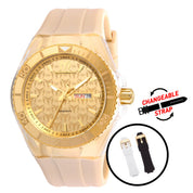 TechnoMarine Cruise Monogram Men's Watch - 46mm, Beige, White, Black with Interchangeable Strap (TM-115064)