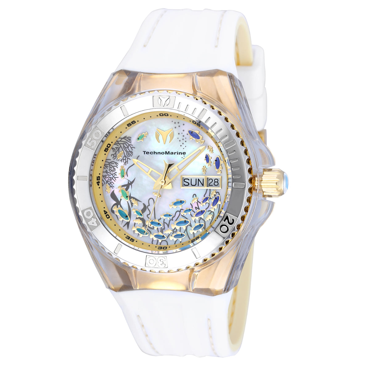 TechnoMarine Cruise Dream Swiss Ronda 517 Caliber Women's Watch w/ Mother of Pearl Dial - 40mm, Apricot, White (ZG-TM-115117)