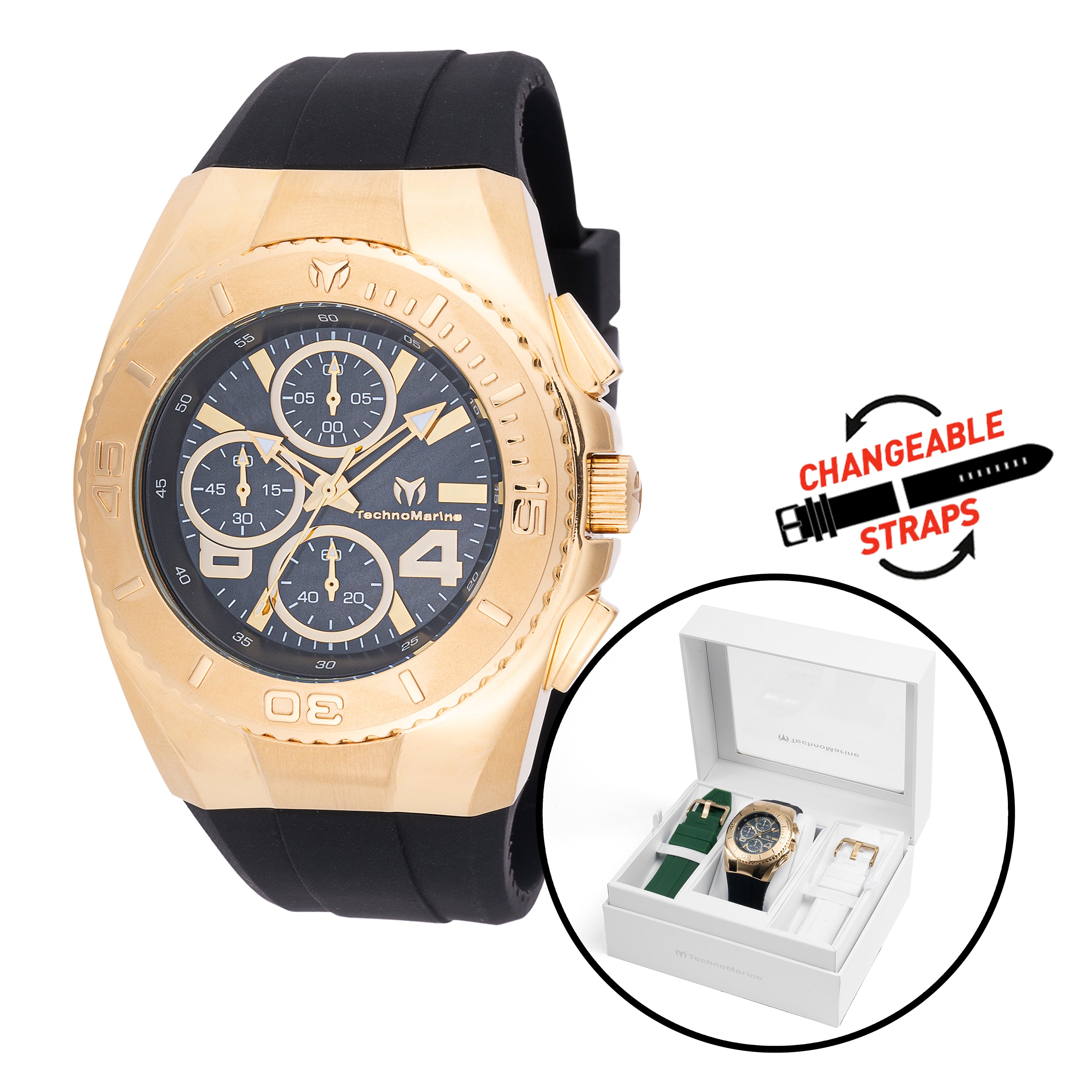 Technomarine Men's TM-124030 Cruise Quartz Chronograph Black Dial Watch (ZG-TM-124030)