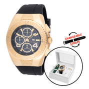 TechnoMarine Cruise Original Men's Watch w/ Mother of Pearl Dial - 43mm, Black, White, Green with Interchangeable Strap (TM-124030)