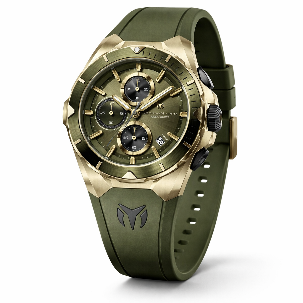 TechnoMarine Ocean Victory Men's Watch - 41.3mm. Olive Green (TM-318143)