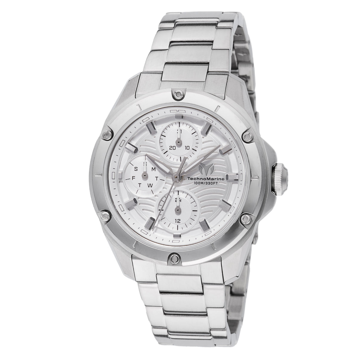 TechnoMarine Women Quartz Chronograph White Dial SS Case Black Leather 10 ATM TechnoMarine 100 m (10 ATM) Water Resistance Wristwatches  main image 4