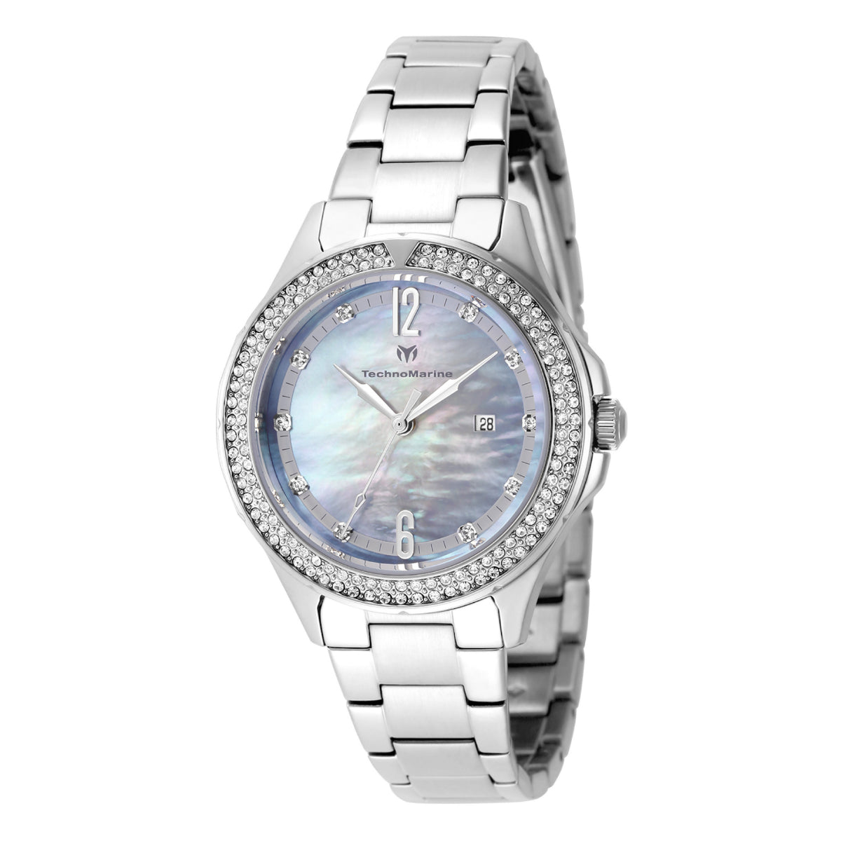Open Box TechnoMarine LUNA Luna Tides Women's Watch w/ Mother of Pearl Dial - 33mm, Steel (AIC-TM-826007)