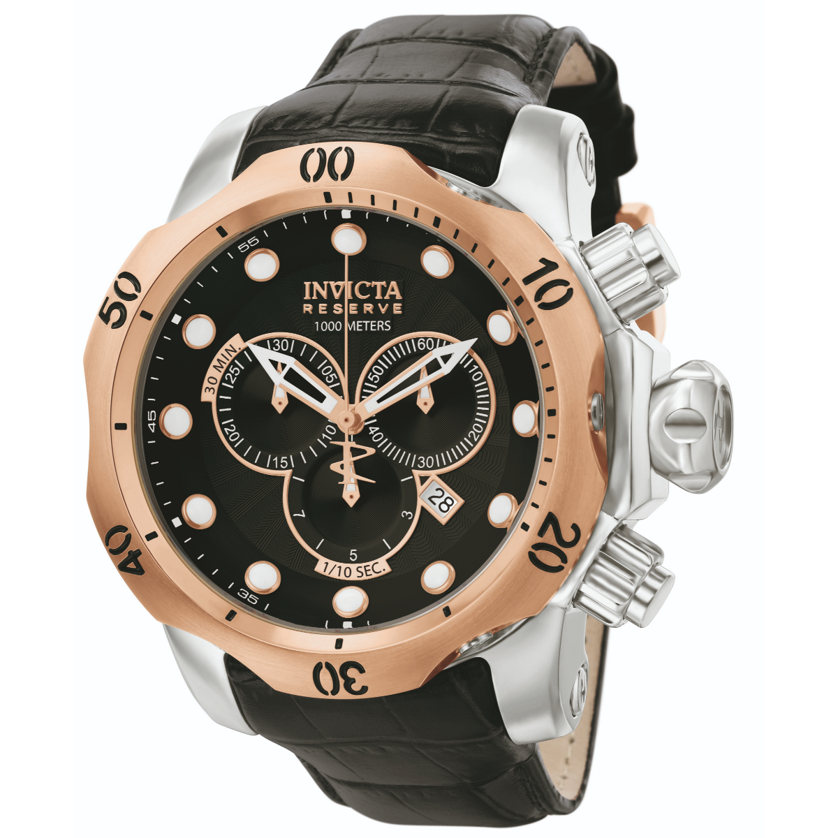 福島 Black Invicta Reserve Men's Quartz Watch 53.7mm (ZG-0360)
