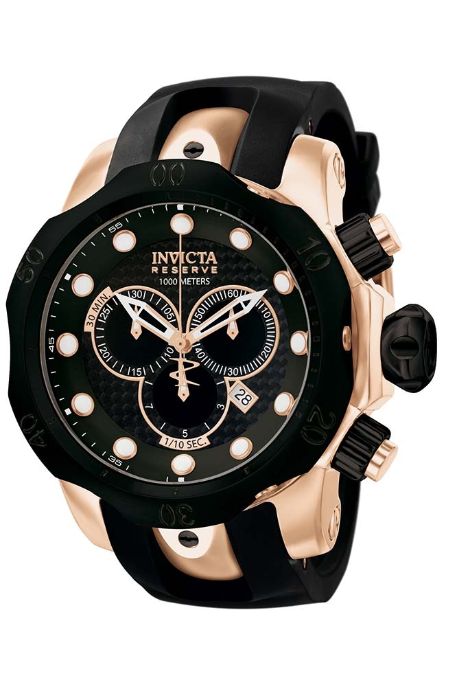 Invicta Venom Quartz Rose Gold Stainless Steel Polyurethane band - Model 0361