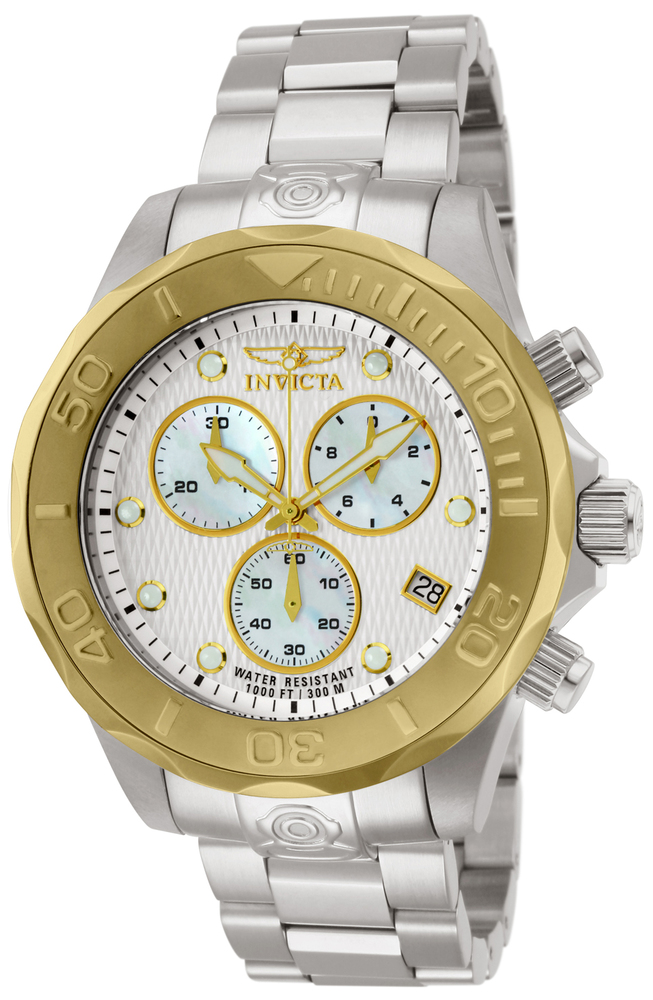 Invicta Pro Diver Quartz Watch - Gold, Stainless Steel case Stainless Steel band - Model 11447