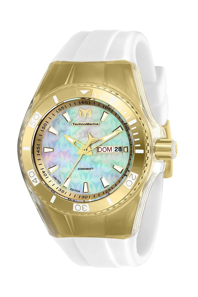 TechnoMarine Cruise Monogram 40mm watch with Gold White dial PC33 Quartz - Model 115324