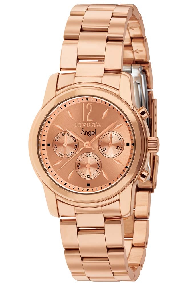 Invicta Angel Swiss Movement Quartz Watch - Rose Gold case with Rose Gold tone Stainless Steel band - Model 12509