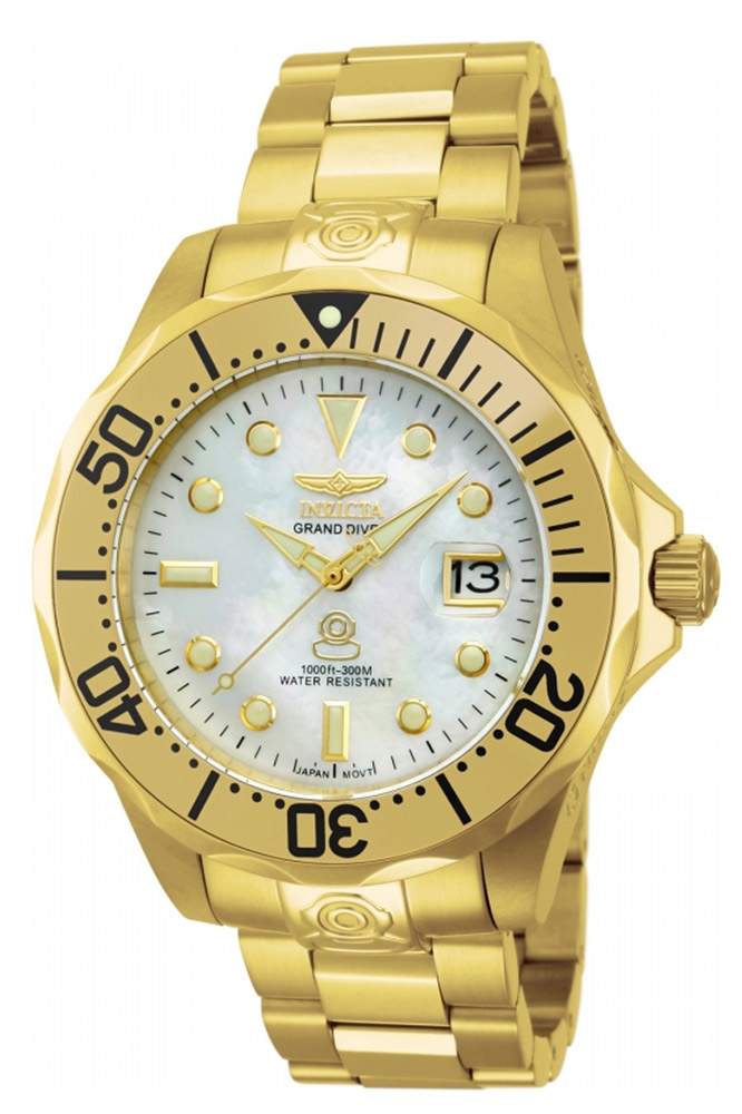 Invicta Pro Diver Automatic Watch - Gold case with Gold tone Stainless Steel band - Model 13939