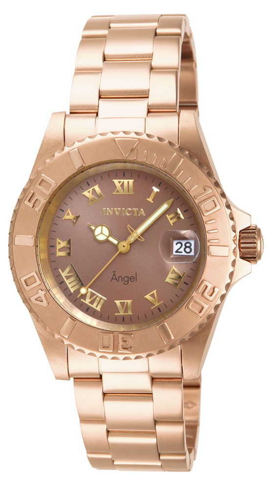 Invicta Angel Swiss Movement Quartz Watch - Gold case with Gold tone Stainless Steel band - Model 14365