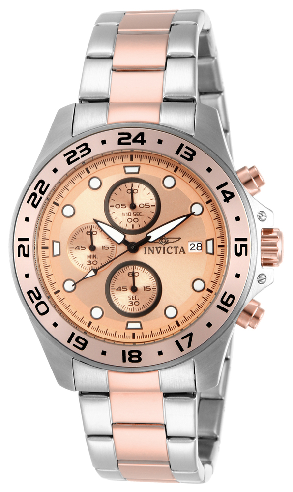 Invicta Pro Diver Quartz Watch - Rose Gold, Stainless Steel case with Steel, Rose Gold tone Stainless Steel band - Model 15208
