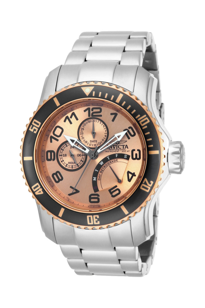 Invicta Pro Diver Quartz Watch - Rose Gold, Stainless Steel case Stainless Steel band - Model 15338