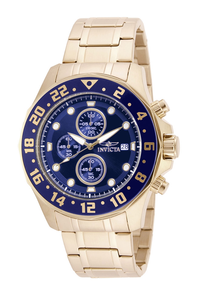 Invicta Specialty Quartz Watch - Gold case with Gold tone Stainless Steel band - Model 15942