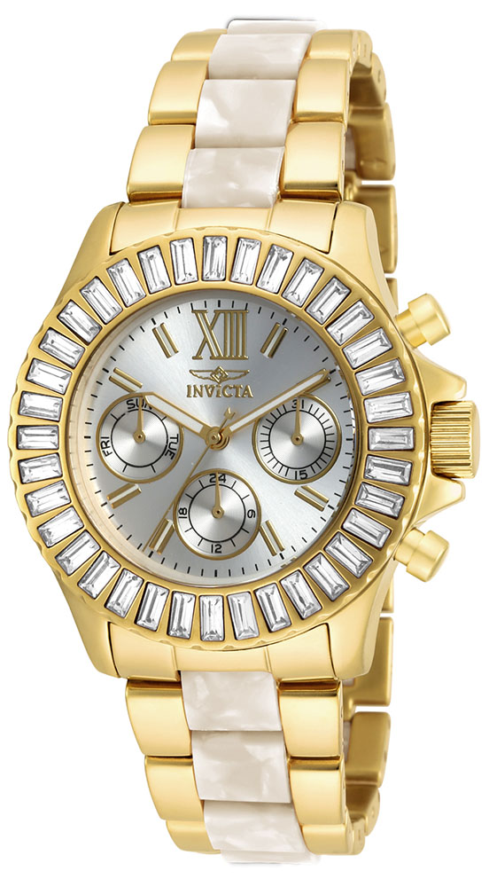 Invicta Angel Quartz Watch - Gold case with Gold tone Stainless Steel band - Model 17491