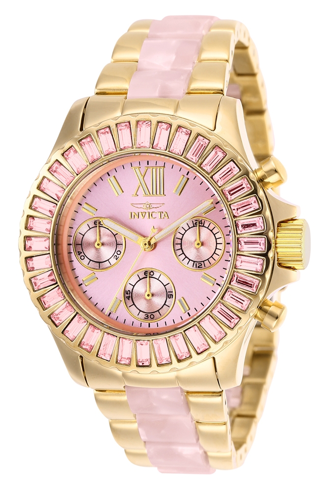 Invicta Angel Swiss Movement Quartz Watch - Gold case with Gold tone Stainless Steel band - Model 17493