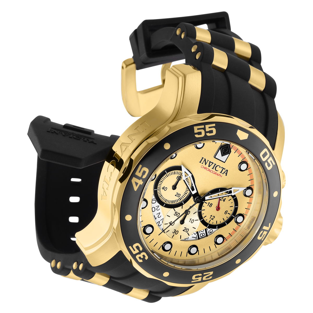 Invicta 17885 men's pro diver discount gold tone dial chronograph watch