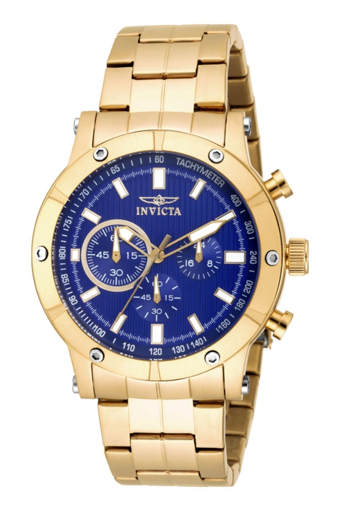 Invicta Specialty Quartz Watch - Gold case with Gold tone Stainless Steel band - Model 18162