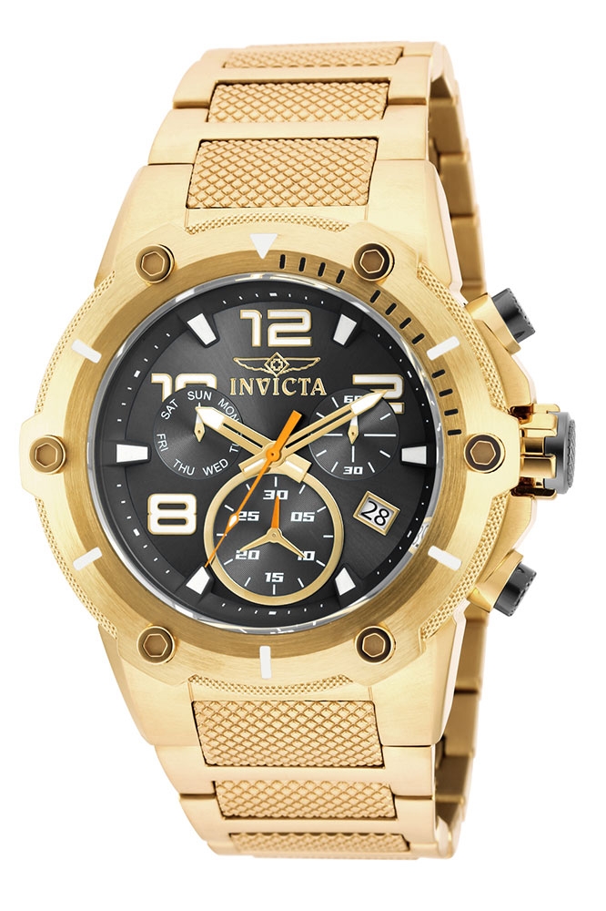 Invicta Speedway Swiss Movement Quartz Watch - Gold case with Gold tone Stainless Steel band - Model 19530