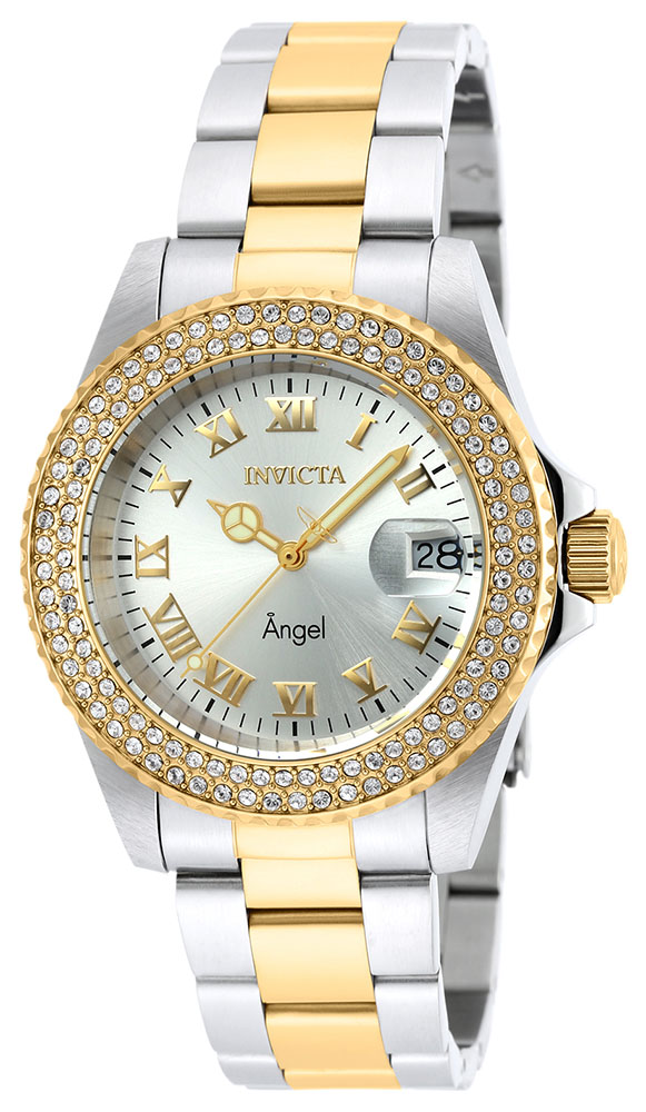 Invicta Angel Swiss Movement Quartz Watch - Gold, Stainless Steel case with Steel, Gold tone Stainless Steel band - Model 20214